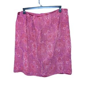 Worthington Women's Vintage Classy Pink/Purple  Paisley Lined  Skirt 20W